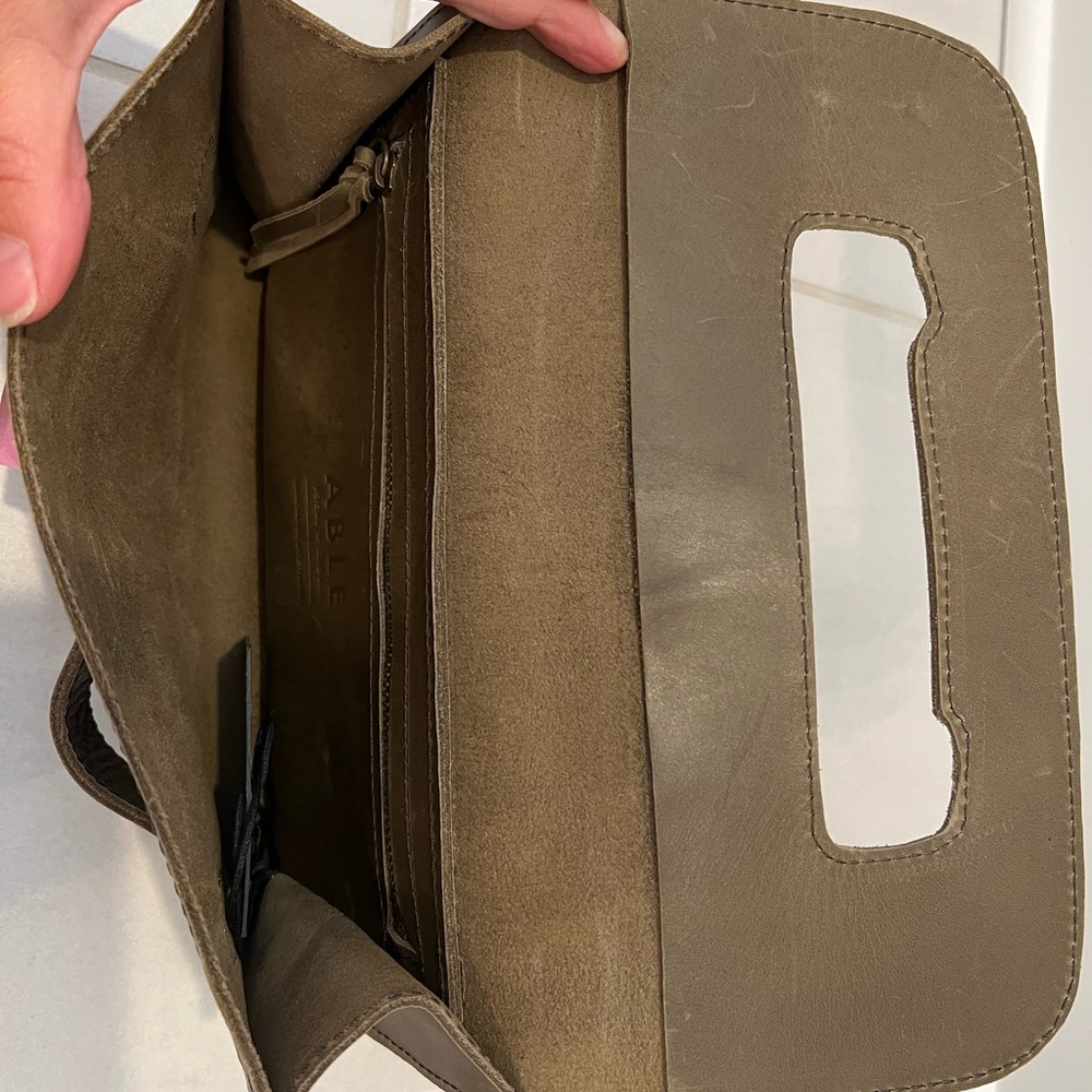 ABLE Olive Leather Clutch - Picture 6 of 7
